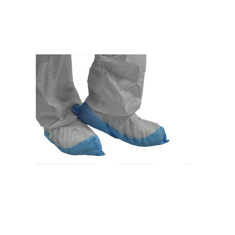 Surchaussures blanches et bleues