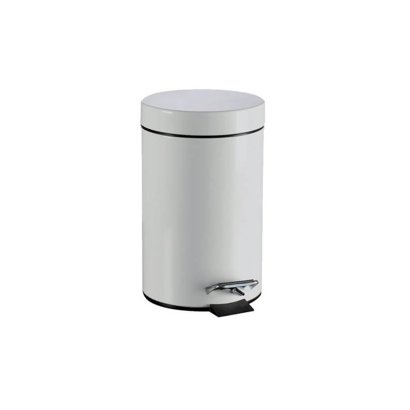 Poubelle 30L métal blanc